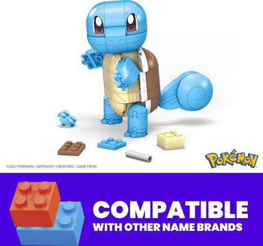 MEGA POKÉMON FIGURA DE ACCIÓN JUGUETES DE CONSTRUCCIÓN,BUILD Y SHOW SQUIRTLE CON 199 PIEZAS,1 PERSONAJE POSABLE,4 PULGADAS DE ALT - 3