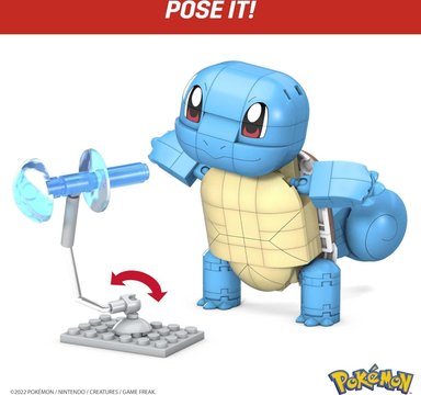 MEGA POKÉMON FIGURA DE ACCIÓN JUGUETES DE CONSTRUCCIÓN,BUILD Y SHOW SQUIRTLE CON 199 PIEZAS,1 PERSONAJE POSABLE,4 PULGADAS DE ALT - 4