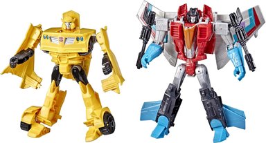 TRANSFORMERS TOYS HEROES AND VILLAINS BUMBLEBEE Y STARSCREAM PAQUETE DE 2 FIGURAS DE ACCIÓN, 7 PULGADAS
