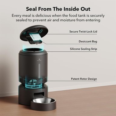 DISPENSADOR AUTOMÁTICO ALIMENTO WIFI 5G CON CONTROL APLICACIÓN SENSOR 10S LLAMADA NEGRO 5 LT PETLIBRO - 4