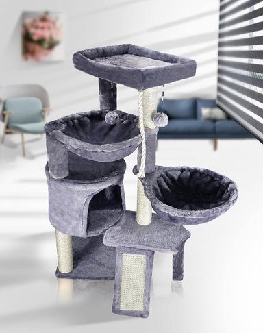 JUGUETE GATO ÁRBOL DE TRES CAPAS CON CONDOMINIO XIN - 4