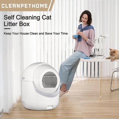 CAJA ARENA GATO COMPRA FÁCIL CLEANPETHOME AUTOLIMPIANTE CONTROL APLICACIÓN ELIMINACIÓN OLORES PROTECCIÓN SEGURIDAD - 2