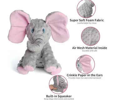 JUGUETE PERRO PELUCHE ELEFANTE PARA MASTICAR DODODOLA - 2