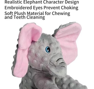 JUGUETE PERRO PELUCHE ELEFANTE PARA MASTICAR DODODOLA - 3