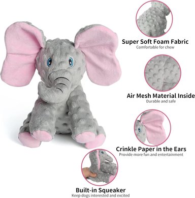 JUGUETE PERRO PELUCHE ELEFANTE PARA MASTICAR DODODOLA - 5