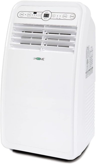 AIRE ACONDICIONADO COMPRA FACIL PORTÁTIL UHOME, UNIDAD CA COMPACTA 8000 BTU, CONTROL REMOTO Y KIT MONTAJE EN VENTANA BLANCO