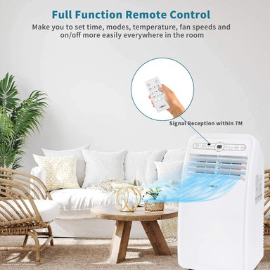 AIRE ACONDICIONADO COMPRA FACIL PORTÁTIL UHOME, UNIDAD CA COMPACTA 8000 BTU, CONTROL REMOTO Y KIT MONTAJE EN VENTANA BLANCO - 4