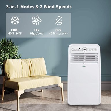 AIRE ACONDICIONADO COMPRA FACIL PORTÁTIL UHOME, UNIDAD CA COMPACTA 8000 BTU, CONTROL REMOTO Y KIT MONTAJE EN VENTANA BLANCO - 5