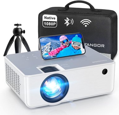 PROYECTOR COMPRA FACIL FANGOR HD 1080P WIFI BLUETOOTH PROYECCIÓN MÁX 230 TRÍPODE COMPATIBLE HDMI VGA USB LAPTOP IOS ANDROID