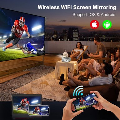 PROYECTOR COMPRA FACIL FANGOR HD 1080P WIFI BLUETOOTH PROYECCIÓN MÁX 230 TRÍPODE COMPATIBLE HDMI VGA USB LAPTOP IOS ANDROID - 3