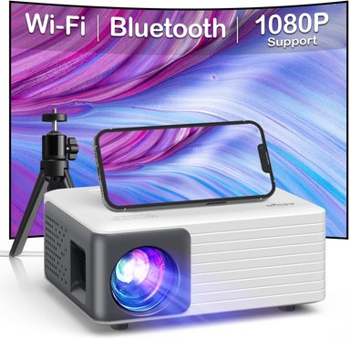 MINI PROYECTOR COMPRA FACIL WIFI Y BLUETOOTH 1080P SOPORTE PROYECTOR COMPATIBLE IOS/ANDROID/PORTÁTIL/TV STICK/HDMI/PS5