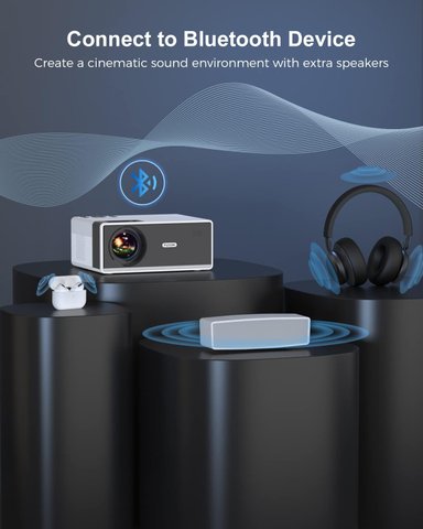 MINI PROYECTOR COMPRA FACIL FUDONI WIFI 5G Y BLUETOOTH 15000L 1080P 4K PROYECTOR VÍDEO COMPATIBLE IOS Y ANDROID/PORTÁTIL/HDMI/USB - 3