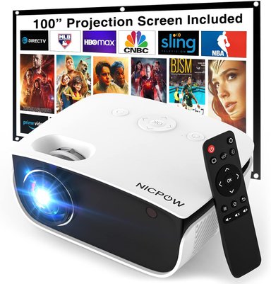 PROYECTOR EXTERIORES COMPRA FACIL PANTALLA 100' COMPATIBLE 1080P Y 240' PORTÁTIL 7500 L COMPATIBLE TV STICK/PS5/PC/PORTÁTIL