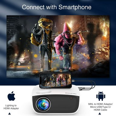PROYECTOR EXTERIORES COMPRA FACIL PANTALLA 100' COMPATIBLE 1080P Y 240' PORTÁTIL 7500 L COMPATIBLE TV STICK/PS5/PC/PORTÁTIL - 3