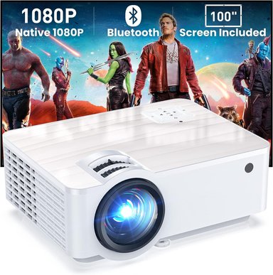 PROYECTOR COMPRA FACIL GROVIEW BLUETOOTH 1080P PANTALLA 100' 9500 LUX TELÉFONO COMP. VGA/HDMI/USB/SD/LAPTOP/FIRE STICK/PS5