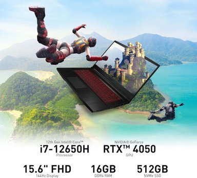LAPTOP GAMER MSI GAMING INTEL CORE I7 16GB 512GB NVIDIA GEFORCE RTX 4050 15.6" THIN GF63 144 HZ 12.ª GENERACIÓN - 5