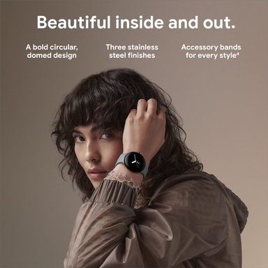 SMARTWATCH GOOGLE PIXEL ANDROID FITBIT CAJA ACERO INOXIDABLE PLATEADO PULIDO-CHALK ACTIVE LTE CREMA - 4