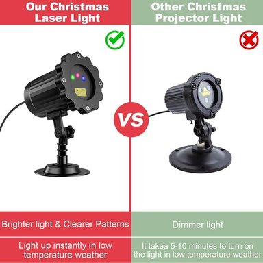PROYECTOR DE LÁSER DE NAVIDAD COMPRA FACIL PARA EXTERIORES RGB 3 COLORES 8 PATRONES ESPECTÁCULO DE LUCES NAVIDEÑAS - 5