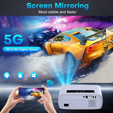 PROYECTOR COMPRA FACIL GROVIEW 1080P WIFI BLUETOOTH VIDEO DE 300 PULGADAS COMPATIBLE CON 4K Y ZOOM SINCRONIZACIÓN 5G - 3