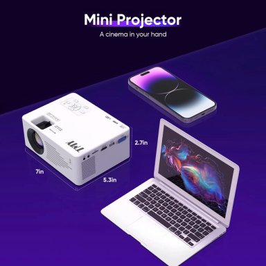 TMY MINI PROYECTOR, PORTÁTIL CON WIFI Y BLUETOOTH HD DE 1080P PARA IOS/ANDROID/WINDOWS/TV STICK/HDMI/AV/USB - 3