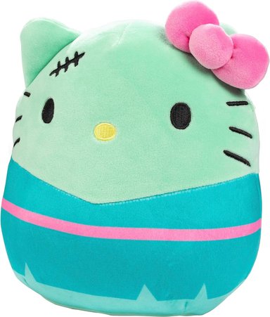 PELUCHE SQUISHMALLOWS HELLO KITTY FRANKENKITTY DE 8' KELLYTOY 2023 DE SANRIO DE HALLOWEEN COLECCIONABLE - 3