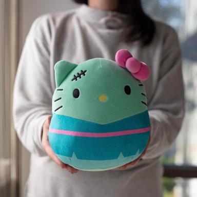 PELUCHE SQUISHMALLOWS HELLO KITTY FRANKENKITTY DE 8' KELLYTOY 2023 DE SANRIO DE HALLOWEEN COLECCIONABLE - 5