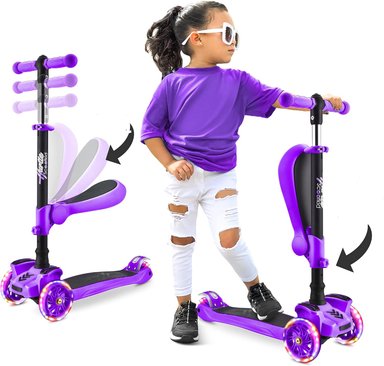 PATINETA HURTLE PARA NIÑOS – STAND Y CRUISE - PLEGABLE CON ALTURA AJUSTABLE, ANTIDESLIZANTE, LUCES RUEDA INTERMITENTES - 1