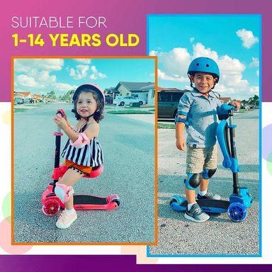 PATINETA HURTLE PARA NIÑOS – STAND Y CRUISE - PLEGABLE CON ALTURA AJUSTABLE, ANTIDESLIZANTE, LUCES RUEDA INTERMITENTES - 3