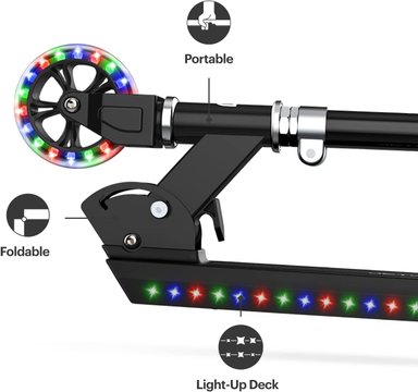 JETSON SCOOTERS - JÚPITER KICK SCOOTER - PATINETA PORTÁTIL PLEGABLE PARA NIÑOS - LED DE ILUMINACIÓN RGB DE ALTA VISIBILIDAD - 3