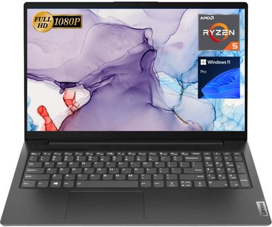 LAPTOP LENOVO V15 AMD RYZEN 5 5500U HEXA-CORE 16GB RAM 1TB SSD 15.6",FHD, HDMI, RJ45,TECLADO NUMÉRICO,W. 11 PRO,NEGRO - 1