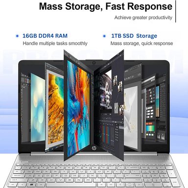 LAPTOP HP PAVILION INTEL CORE DE HASTA 4.1 GHZ 16GB RAM 1TB SSD 15.6" HD, GHZ, WINDOWS 11 HOME, COLOR PLATEADO - 3