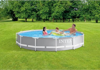 PISCINA INTEX 26711EH REDONDA  CON MARCO DE PRISMA DE 12 PIES X 30', BOMBA DE FILTRO DE 530 GPH Y FÁCIL INSTALACIÓN - 2