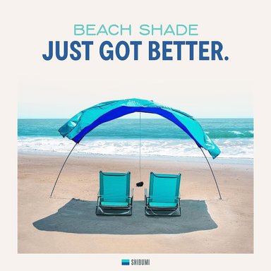 SHIBUMI SHADE MINI, EL TOLDO DE PLAYA  WIND-POWERED®, PROPORCIONA 75 PIES DE SOMBRA, COMPACTO Y FÁCIL DE TRANSPORTAR - 2