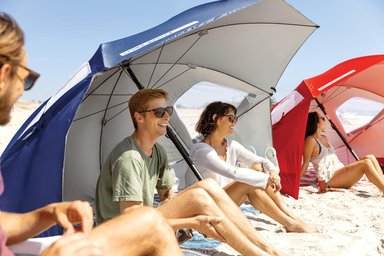 SPORT-BRELLA PREMIERE - PARAGUAS PARA PROTECCIÓN CONTRA EL SOL Y LA LLUVIA, TAMAÑO XL, SPF 50+, 8 PIES, COLOR AZUL - 2