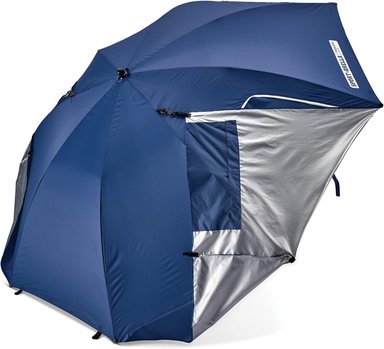 SPORT-BRELLA PREMIERE - PARAGUAS PARA PROTECCIÓN CONTRA EL SOL Y LA LLUVIA, TAMAÑO XL, SPF 50+, 8 PIES, COLOR AZUL - 3