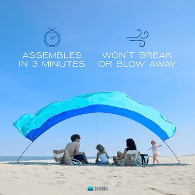 SHIBUMI SHADE® - LA MEJOR SOMBRA DE PLAYA DEL MUNDO. DISEÑADO Y COSIDO EN ESTADOS UNIDOS. LA SOMBRA DE PLAYA  CON VIENTO. - 4