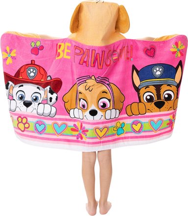 FRANCO - TOALLA DE RIZO DE ALGODÓN SUAVE CON CAPUCHA PARA NIÑOS, PARA USO EN BAÑO Y PLAYA, 24 X 50 PULGADAS, PAW PATROL, ROSA - 3