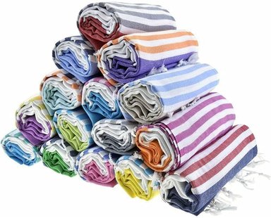 TOALLA PLAYA COMPRA FACIL MULTICOLOR HAVLULAND JUEGO 6 TOALLAS 1 ALGODON TURCO SUAVES SUPER ABSORBENTES EXTRA GRANDES 71 X 39' - 1