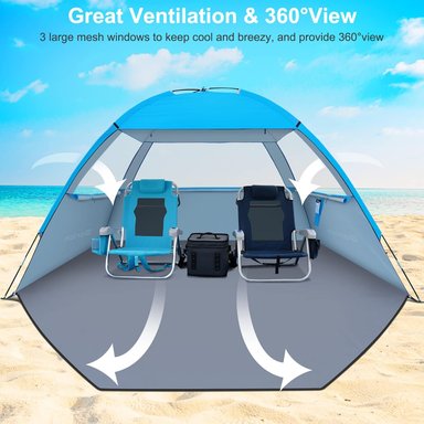 CARPA 3-4/4-5 PERSONAS GORICH TIENDA CAMPAÑA PROTECCIÓN SOLAR UV LA PLAYA LIGERA - 4