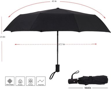 SOMBRILLA DE VIAJE RESISTENTE AL VIENTO, AUTOMÁTICO, LIGERO, IRROMPIBLE, DE GRAN EFICIENCIA, DE SY COMPACT - 4