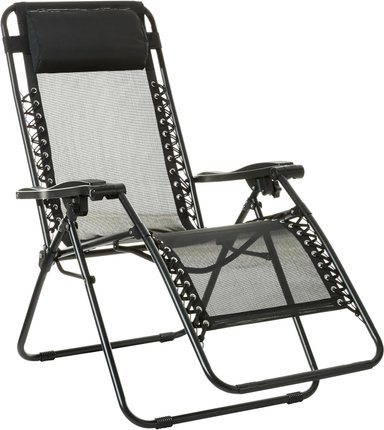 SILLA RECLINABLE AMAZON BASICS MULTICOLOR PLEGABLE TEXTILENE EXTERIORES AJUSTABLE GRAVEDAD CERO CON ALMOHADA 26' - 1