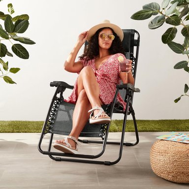SILLA RECLINABLE AMAZON BASICS MULTICOLOR PLEGABLE TEXTILENE EXTERIORES AJUSTABLE GRAVEDAD CERO CON ALMOHADA 26' - 5