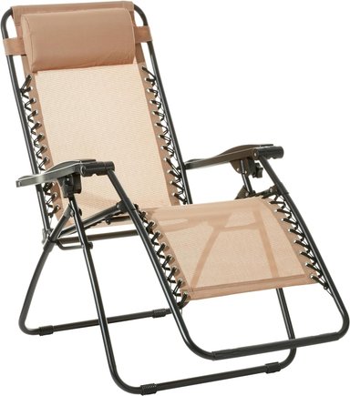 SILLA RECLINABLE AMAZON BASICS MULTICOLOR PLEGABLE TEXTILENE EXTERIORES CON ALMOHADA 26 PULGADAS - 1