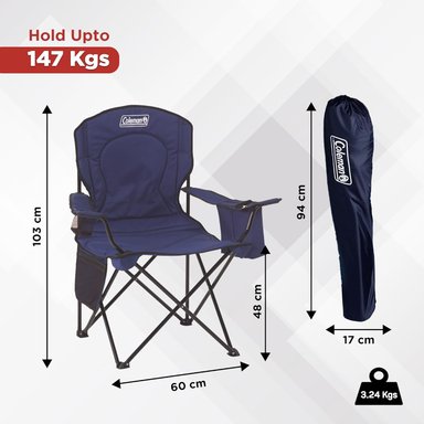 SILLA CAMPING COLEMAN MULTICOLOR PORTÁTIL CON ENFRIADOR 4 LATAS ASIENTO Y RESPALDO ACOLCHADOS BOLSILLO LATERAL - 3