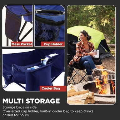 SILLA CAMPING COLEMAN MULTICOLOR PORTÁTIL CON ENFRIADOR 4 LATAS ASIENTO Y RESPALDO ACOLCHADOS BOLSILLO LATERAL - 4