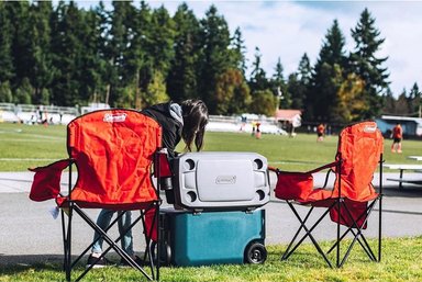 SILLA CAMPING COLEMAN MULTICOLOR PORTÁTIL CON ENFRIADOR 4 LATAS ASIENTO Y RESPALDO ACOLCHADOS BOLSILLO LATERAL - 5