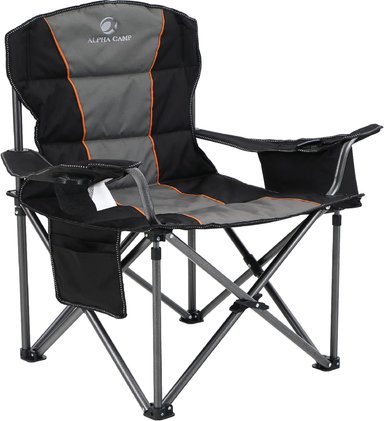 SILLA COMPRA FACIL MULTICOLOR ALPHA CAMP PLEGABLE GRAN TAMAÑO ALTA RESISTENCIA SOPORTA 450LB MARCO ACERO - 1