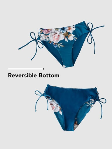 CONJUNTO BIKINI MUJER COMPRA FACIL CUPSHE 2 PIEZAS TIRANTES TRENZADOS EN ESPALDA PARTE INFERIOR REVERSIBLE - 3
