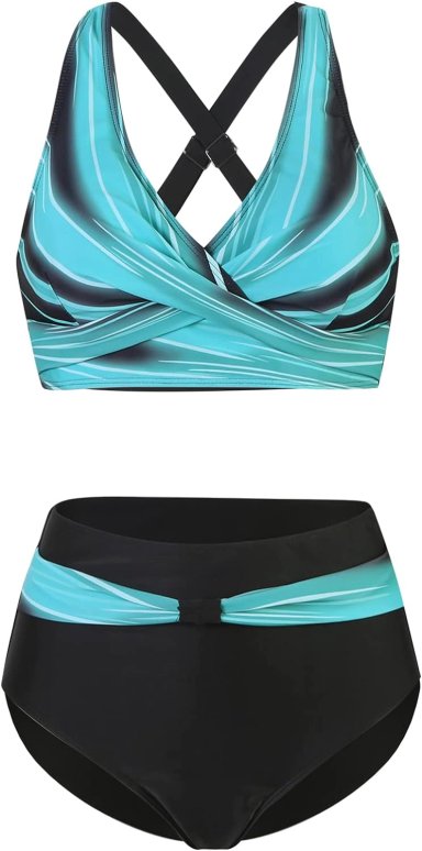 ROPA DE BAÑO MUJER COMPRA FACIL SEAFORM 2 PIEZAS BIKINI ENVOLVENTE PARTE DELANTERA CINTURA ALTA CONTROL ABDOMEN - 3