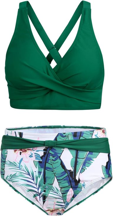 ROPA DE BAÑO MUJER COMPRA FACIL SEAFORM 2 PIEZAS BIKINI ENVOLVENTE PARTE DELANTERA CINTURA ALTA CONTROL ABDOMEN - 4